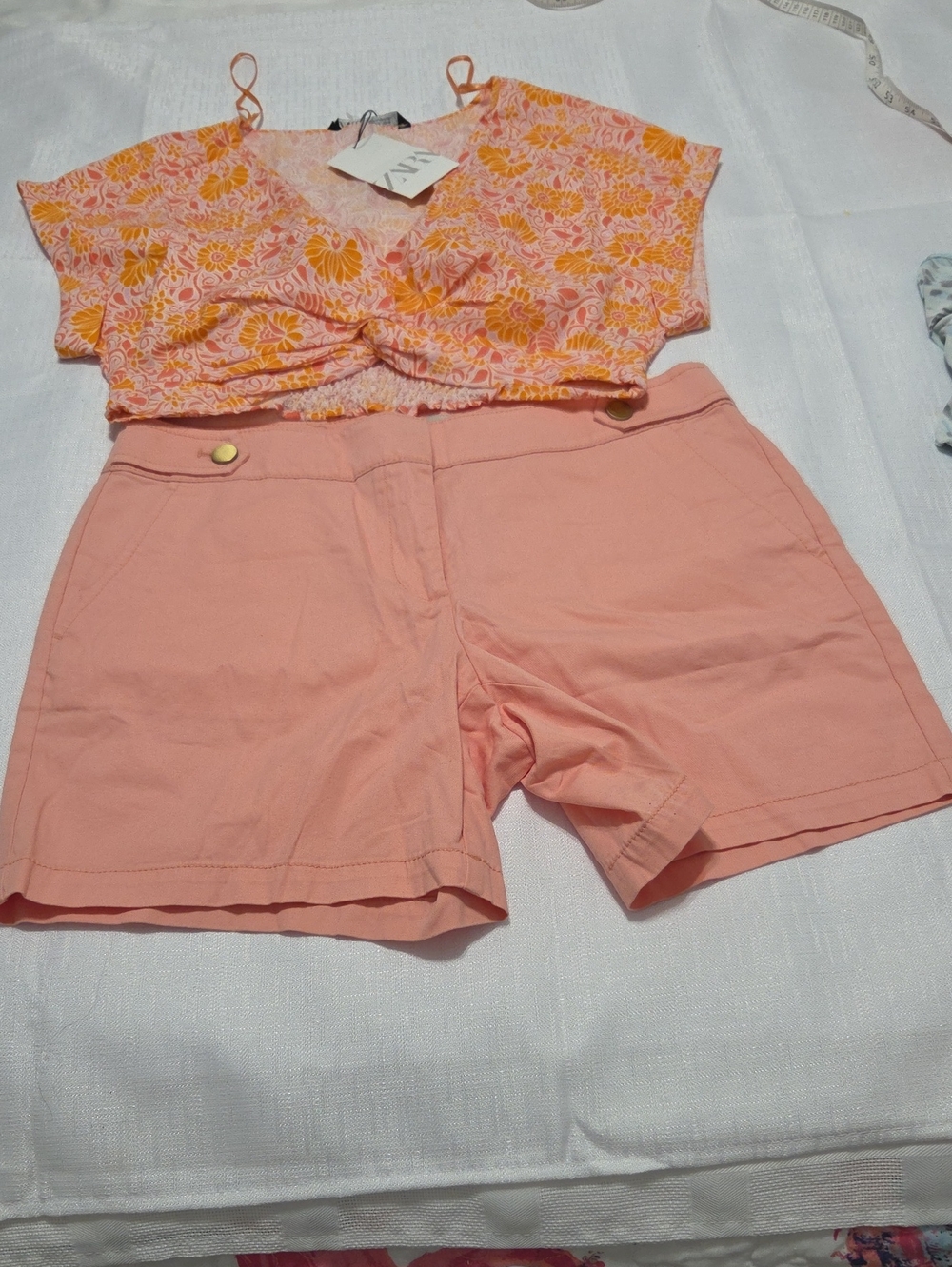 LOFT Coral Pink Cotton-Blend Bermuda Shorts